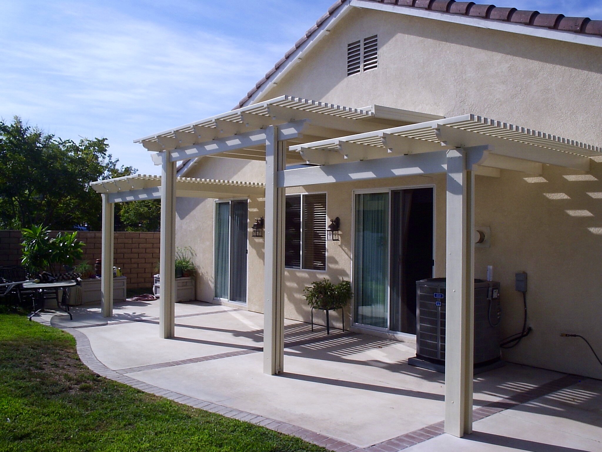 Combination of Three Lattice Patio Covers Elite Patios
