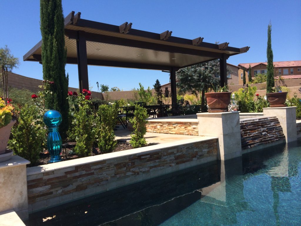Freestanding Patio Cover by Pool