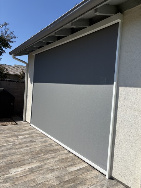 Gray Drop Down Shade from Elite Patios